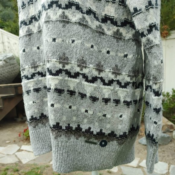 NWT Abercrombie&Fitch Cotton Blend Fair Isle Style Turtleneck Pullover Sweater.M - Picture 4 of 9